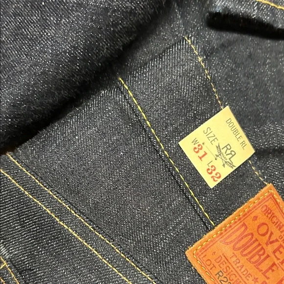 Ralph Lauren Double RL Indigo Relaxed Jeans 16% wool cotton straight leg - Picture 10 of 16